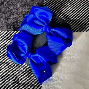 Pair Girl's Cobalt Blue Fall 6" Bows